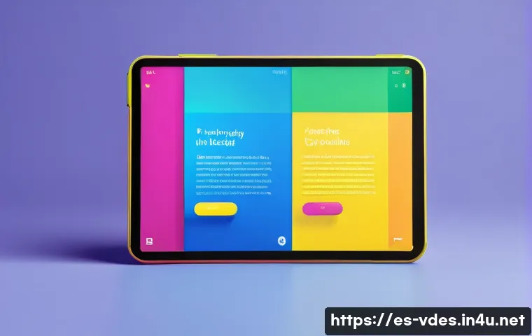 시각디자인 자격증 합격률 - **Vibrant "Dopamine Design" Interface:**
    A clean, modern tablet displaying a digital interface d...